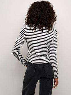 KAFFE Liddy Stripe Top, Chalk/Grey - view 2, Chalk/Black