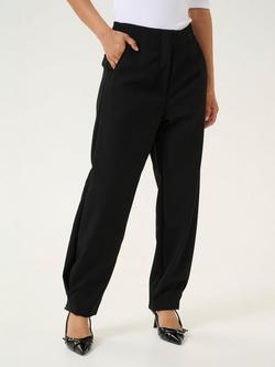KAFFE Vitta Tapered Fit Trousers, Black, Black