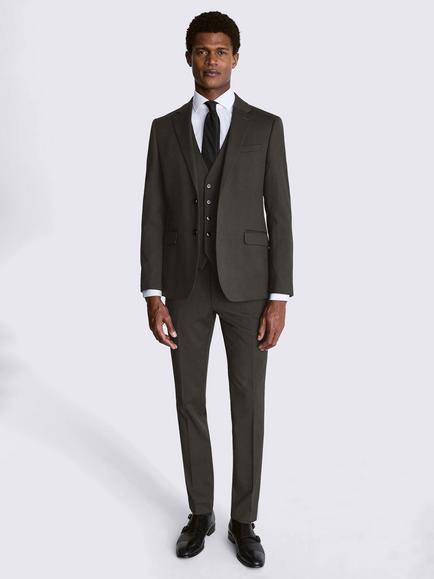 Moss Slim Fit Stretch Suit Jacket - view 2, Charcoal