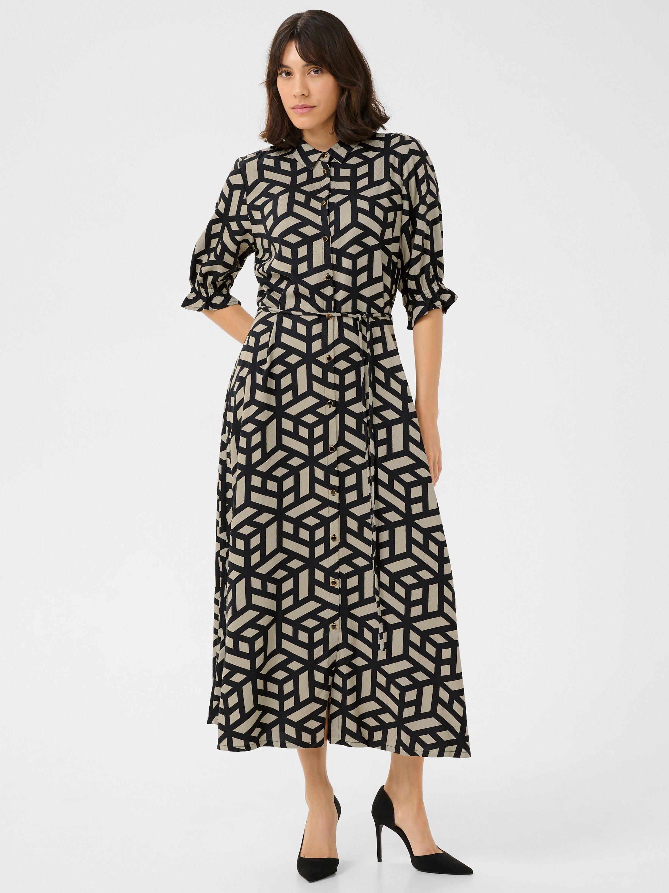 KAFFE Veronica Geometric Shirt Dress, Multi