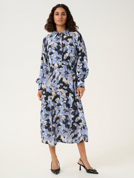 KAFFE Victoria Abstract Dress, Blue/Multi, Blue/Multi