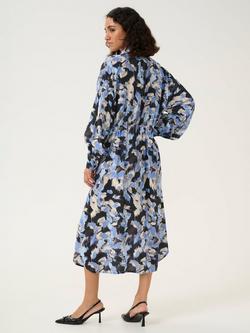 KAFFE Victoria Abstract Dress, Blue/Multi - view 2, Blue/Multi