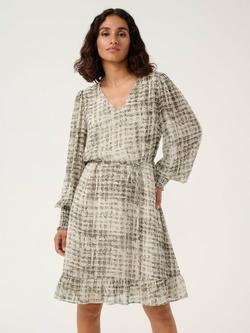 KAFFE Trinike Abstract Check Mini Dress, Grey/Chalk - view 2, Grey/Chalk