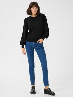 KAFFE Karen Beaded Sleeve Regular Fit Jumper - view 2, Black Deep