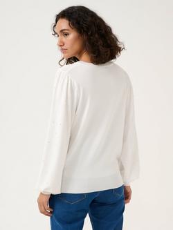 KAFFE Karen Beaded Sleeve Regular Fit Jumper - view 2, Chalk