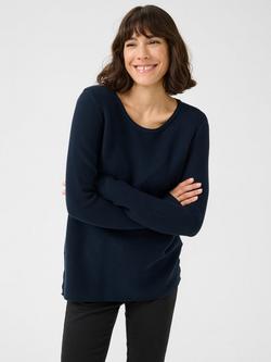 KAFFE Linka Rib Knit Jumper, Midnight Marine, Midnight Marine