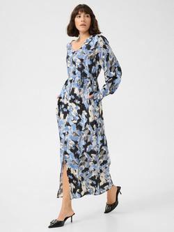 KAFFE Jodie Print Maxi Dress, Black/Blue, Black/Blue