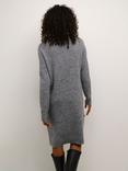 KAFFE Juno V-Neck Knit Knee Length Dress, Grey Melange