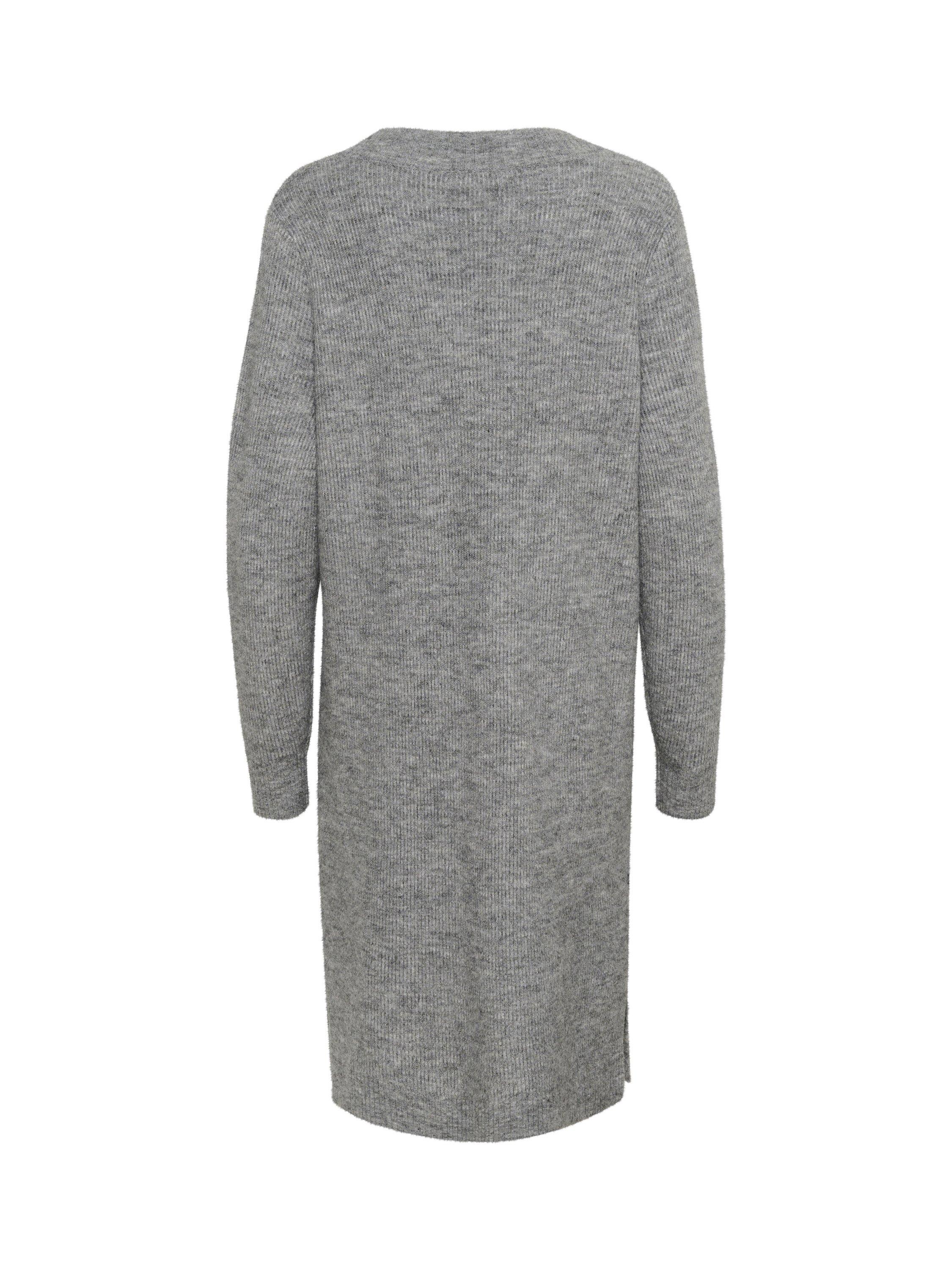 Product image 6 of 6, which shows KAFFE Juno V-Neck Knit Knee Length Dress, Grey Melange, L