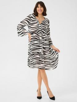 KAFFE Lea Amber Zebra Print Dress, Multi, Multi