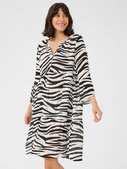KAFFE Lea Amber Zebra Print Dress, Multi - view 2, Multi