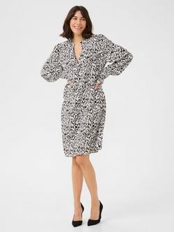 KAFFE Mathilde Abstract Dress, Chalk/Black