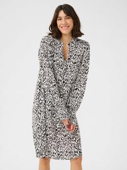 KAFFE Mathilde Abstract Dress - view 2, Chalk/Black