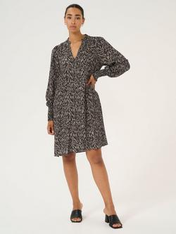 KAFFE Mathilde Abstract Dress, Black/Elephant