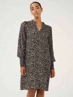 KAFFE Mathilde Abstract Dress - view 2, Black/Elephant