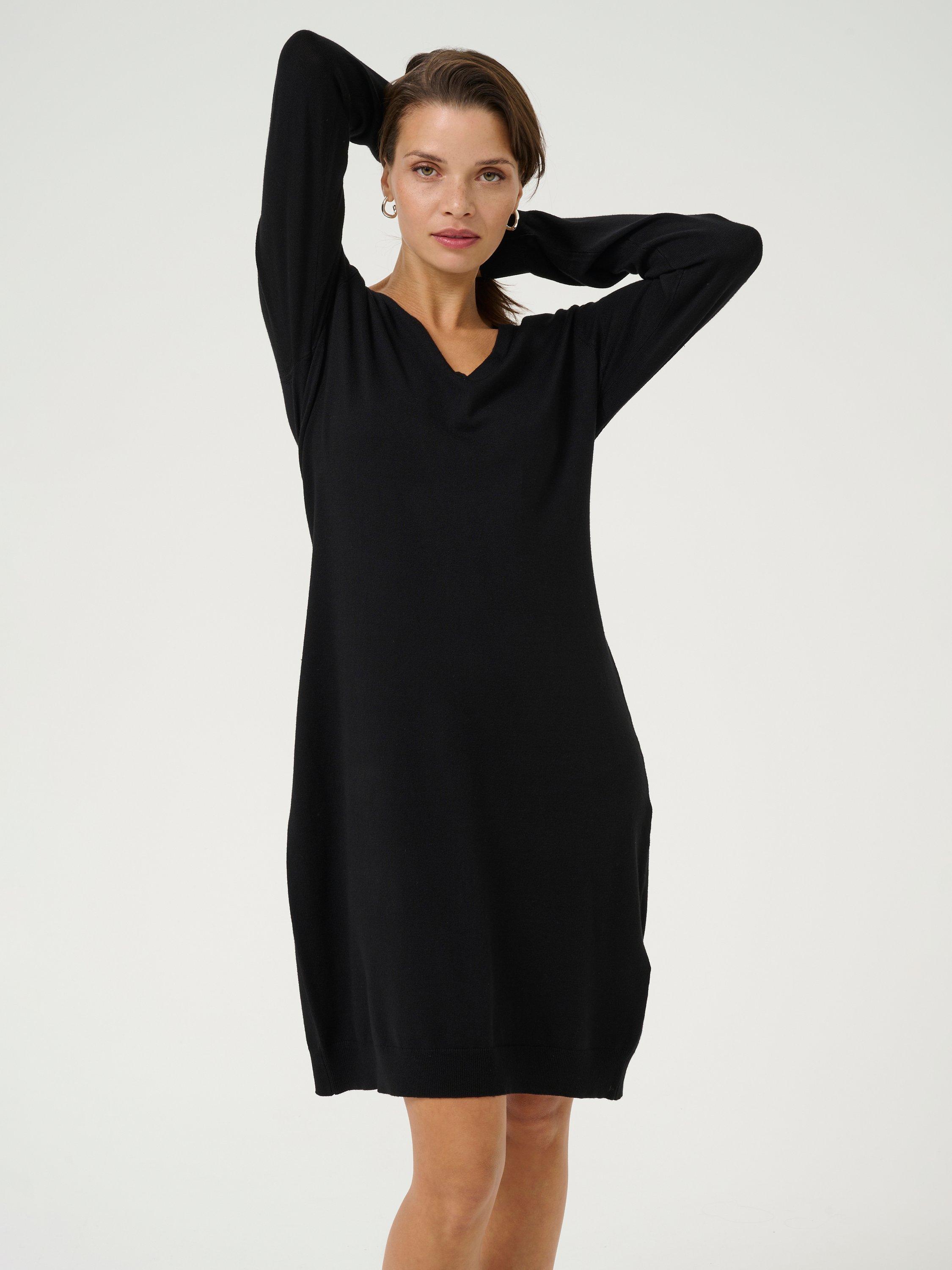 Product image 3 of 5, which shows KAFFE Mona Knit Slim Fit Dress, Black Deep, XS