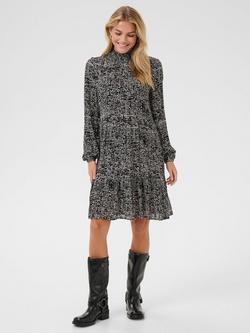 KAFFE Riani Amber Abstract Dress, Black/Turtledove, Black/Turtledove