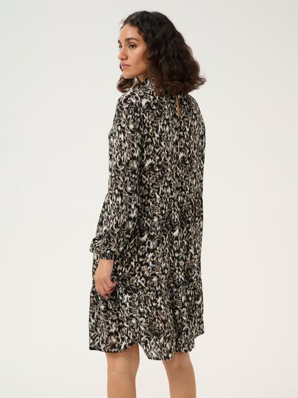 KAFFE Riani Amber Smock Neck Dress, Black/Multi - view 2, Black/Multi