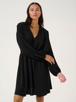 KAFFE Rie Drape Mini Dress, Black Deep - view 2, Black Deep