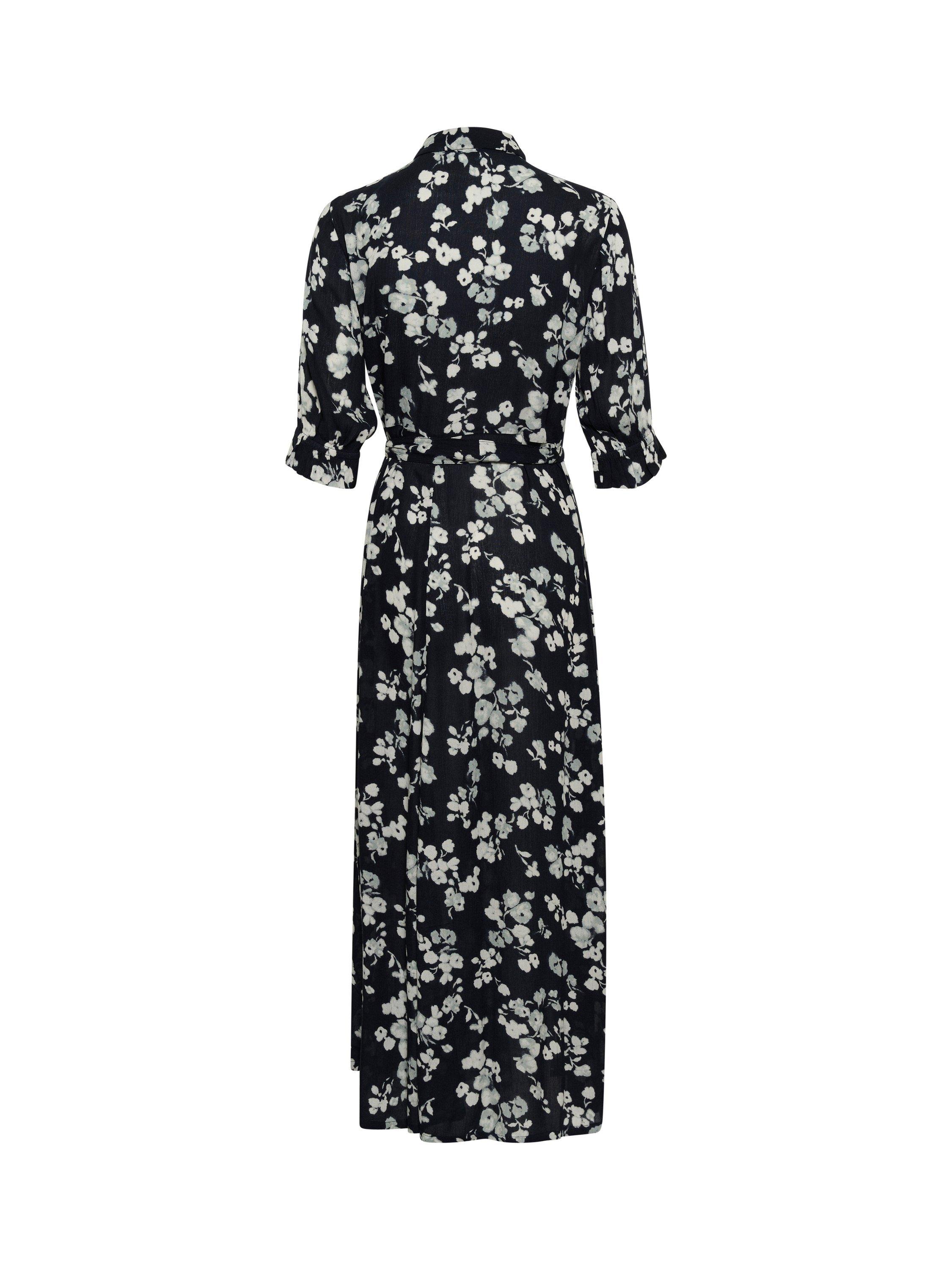 Product image 4 of 4, which shows KAFFE Tine Floral Shirt Dress, Marine/Multi, 16