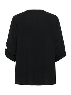 KAFFE Malle Notch Neck Top - view 2, Black Deep