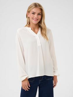 KAFFE Mathilde Notch Neck Top, Chalk