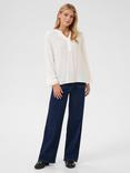 KAFFE Mathilde Notch Neck Top, Chalk