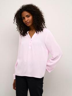 KAFFE Mathilde Notch Neck Top, Lilac Snow