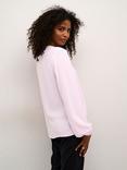 KAFFE Mathilde Notch Neck Top, Lilac Snow
