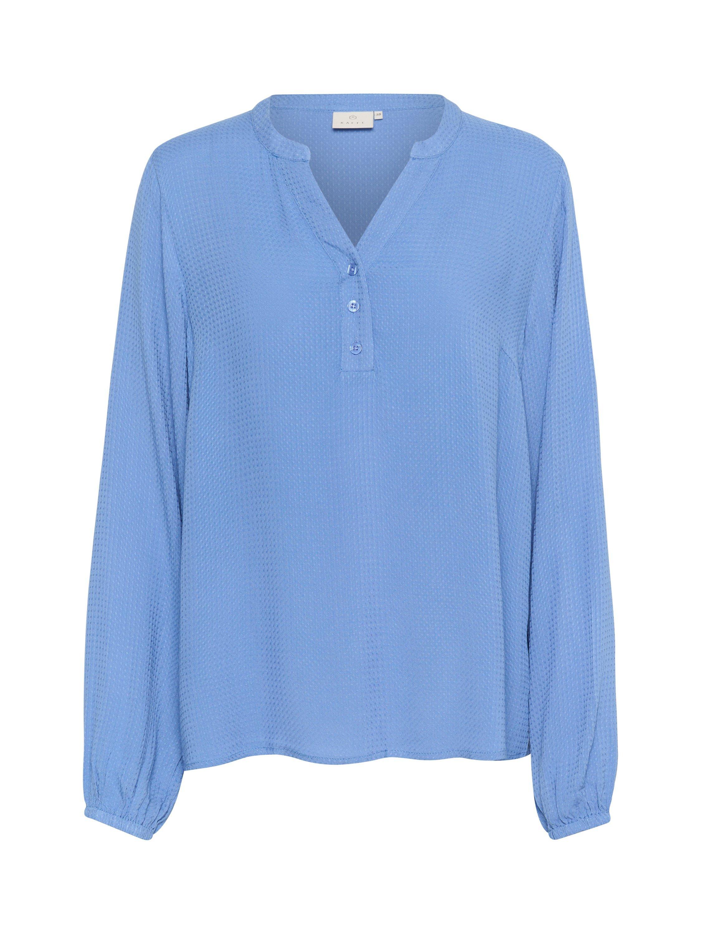 Product image 5 of 6, which shows KAFFE Mathilde Notch Neck Top, Sky Blue, 10