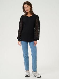 KAFFE Nima Jersey Top, Black Deep - view 2, Black Deep