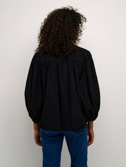 KAFFE Roca 3/4 Balloon Sleeve Top - view 2, Black Deep