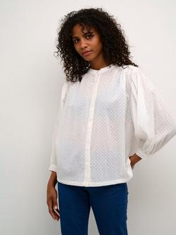 KAFFE Roca 3/4 Balloon Sleeve Top, Chalk