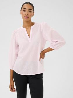 KAFFE Silja Notch Neck Top, Lilac Snow