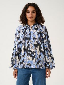 KAFFE Victoria Abstract Print Top, Blue/Multi, Blue/Multi