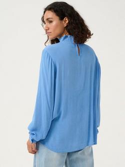KAFFE Trine Smock Neck Top, Blue - view 2, Blue