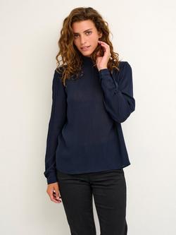 KAFFE Trine Smock Neck Top, Midnight Marine, Midnight Marine