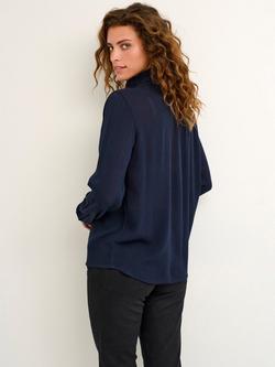 KAFFE Trine Smock Neck Top, Midnight Marine - view 2, Midnight Marine