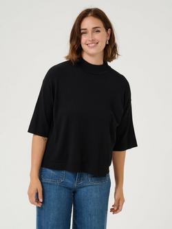 KAFFE Lizza Turtleneck Knit Top, Black Deep