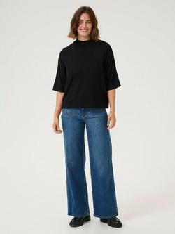 KAFFE Lizza Turtleneck Knit Top - view 2, Black Deep