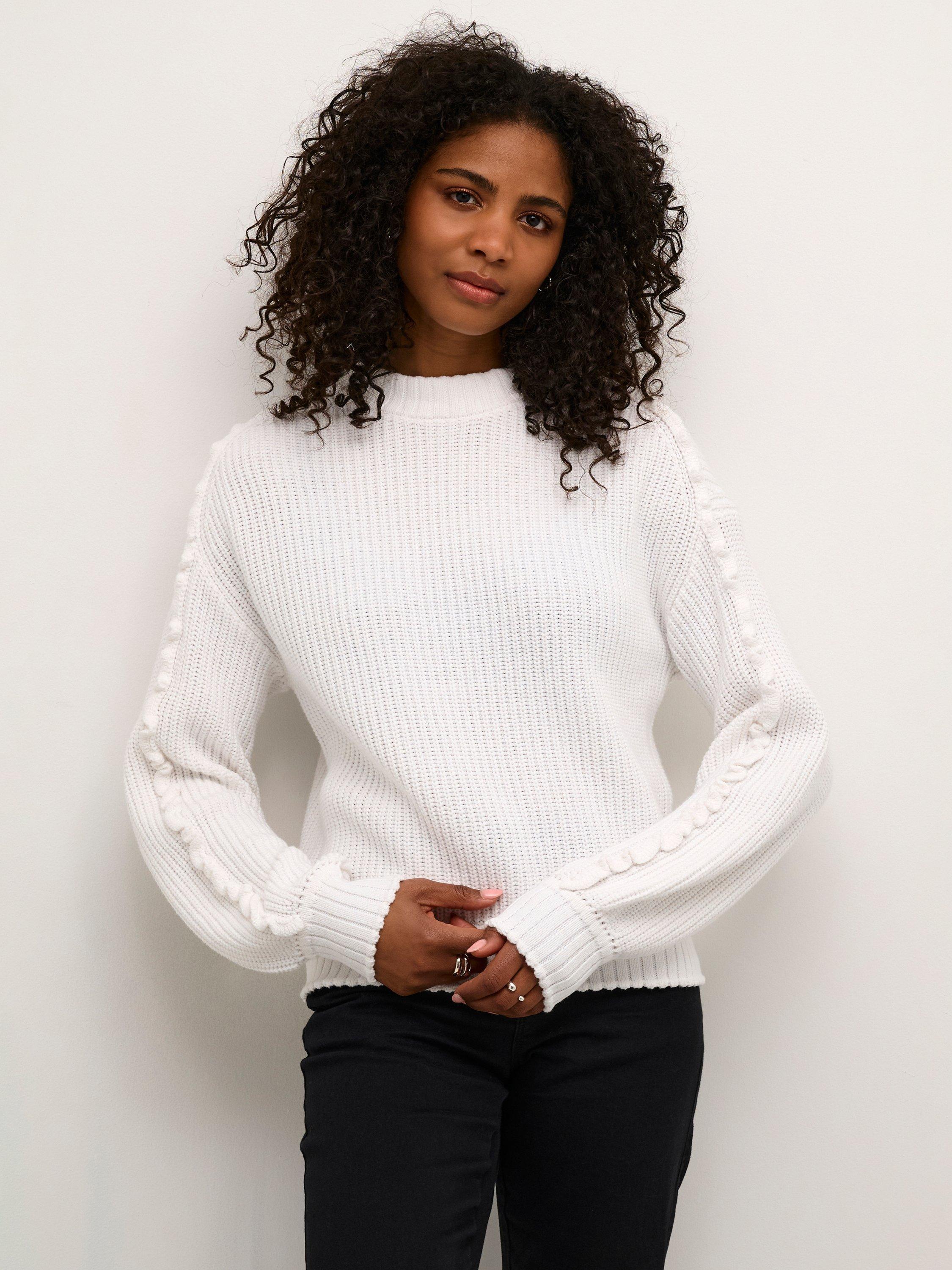 Product image 1 of 6, which shows KAFFE Maggi Pure Organic Cotton Cotton Jumper, Chalk, M