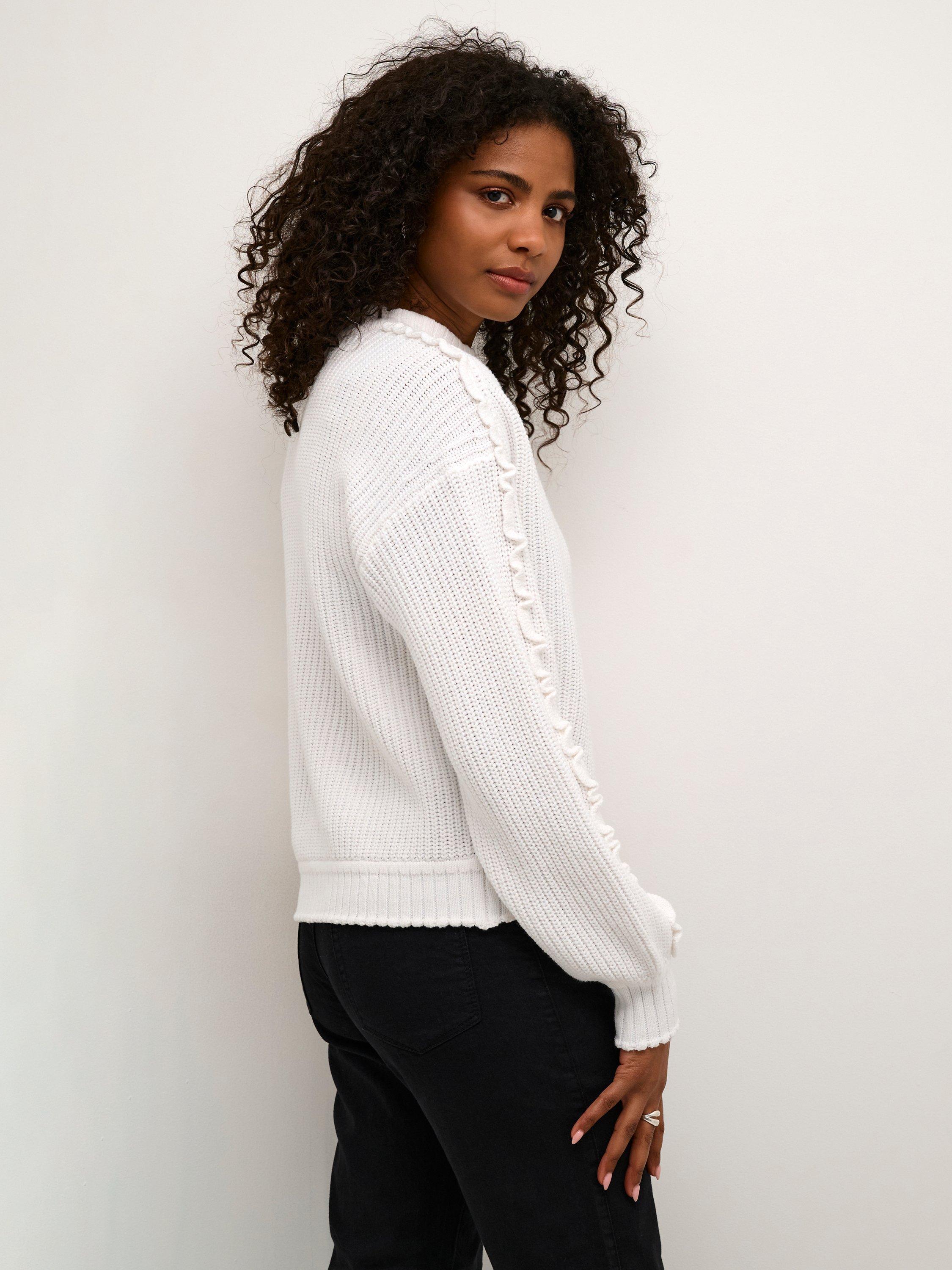 Product image 2 of 6, which shows KAFFE Maggi Pure Organic Cotton Cotton Jumper, Chalk, M