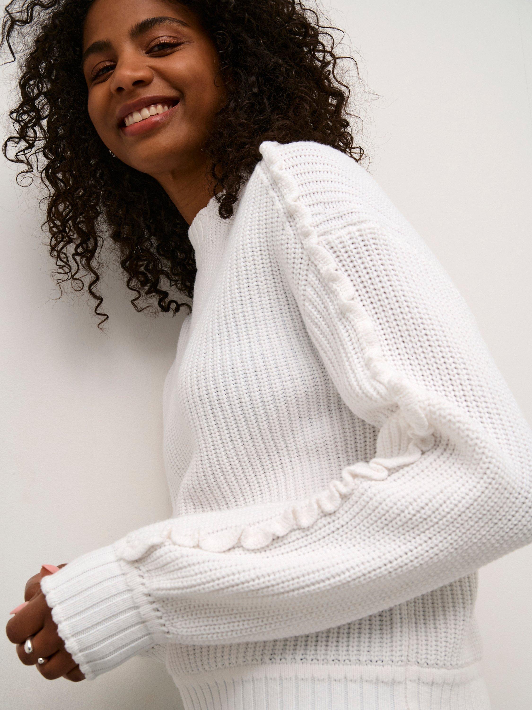Product image 4 of 6, which shows KAFFE Maggi Pure Organic Cotton Cotton Jumper, Chalk, M