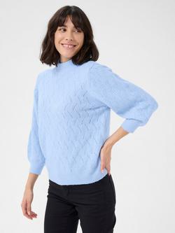 KAFFE Rita Textured Knit Jumper, Blue, Blue