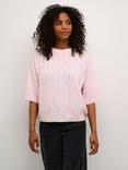 KAFFE Tella Pointelle Knit Jumper, Lilac Snow Melange