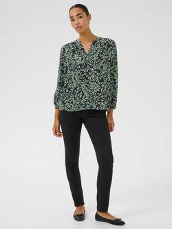 KAFFE Janne Animal Print Top, Green/Multi - view 2, Green/Multi