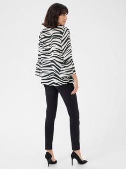 KAFFE Lea Zebra Print Top - view 2, White/Black