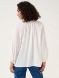 KAFFE Lianna Notch Neck Blouse, Chalk