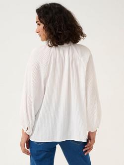 KAFFE Lianna Notch Neck Blouse - view 2, Chalk