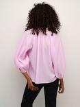 KAFFE Lianna Notch Neck Blouse, Lilac Snow